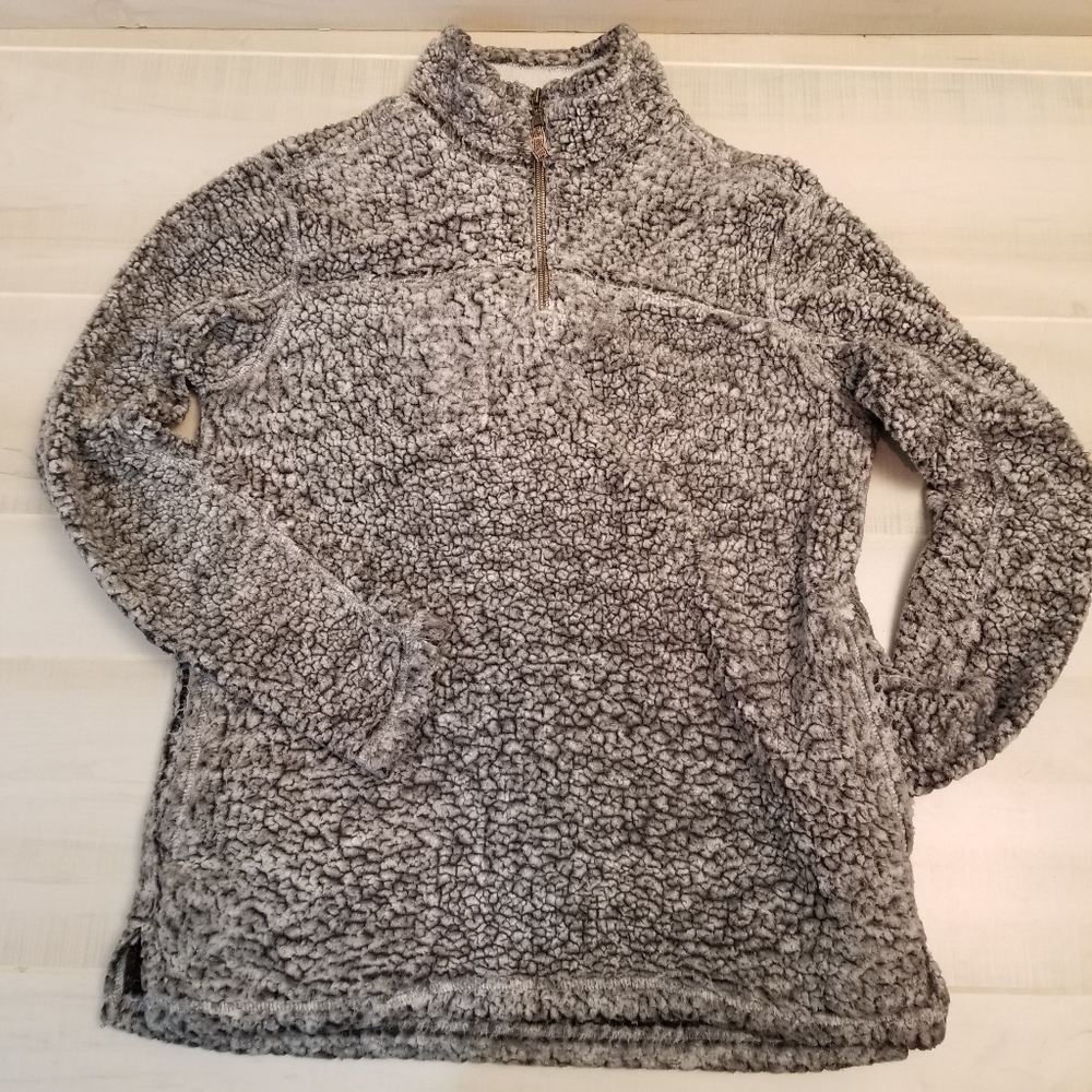 {M} Grizzly Sherpa Black Zip Up Pullover Jacket